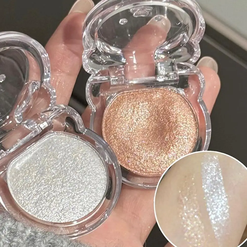 Monochroom Markeerstift Champagne Goud Glitter Fleuren Glanzende Oogmake-up Aardappelpuree Textuur Diamant Oogschaduwpalet