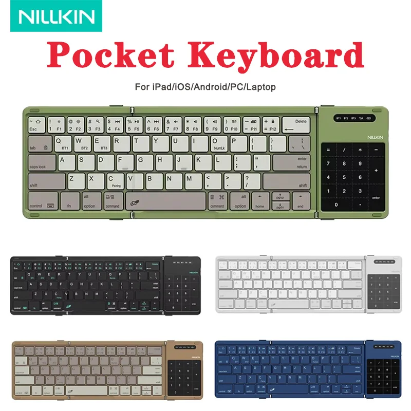 

NILLKIN Cube Складная Bluetooth-клавиатура для iPad/iOS/Android/ПК/ноутбука с сенсорной панелью Портативная беспроводная карманная игровая клавиатура
