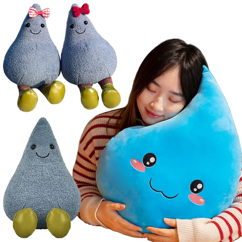 

Creative Cartoon Simulation Water Drop Shape Plush Pillow Cute Stuffed Plushies Doll Anime Soft Kids Toys Home Decor Girls Gifts