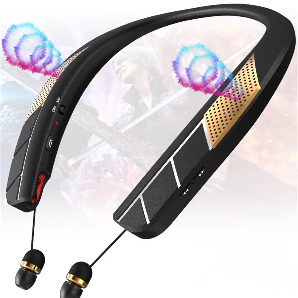 LZ-6 Bluetooth Headset Stereo Neck-Mounted Wireless Headset With Speakers WiFi Audio Quality For Exercise Game Headset