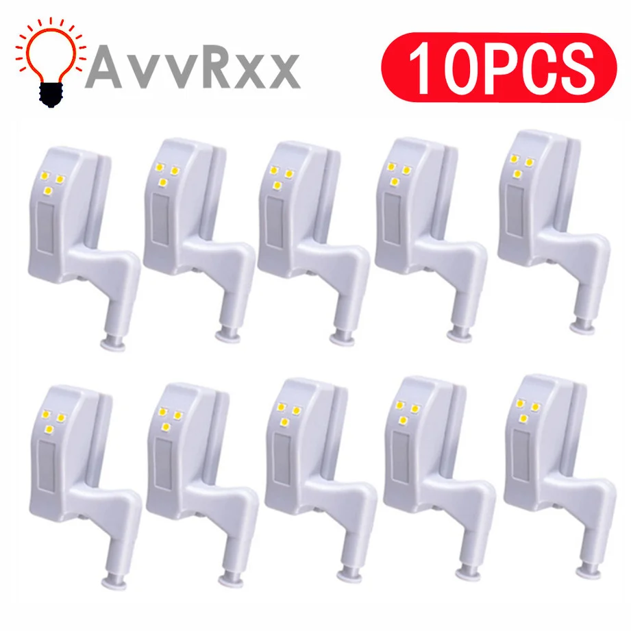 10PCS cerniera interna LED sensore luce armadio armadio luci notturne per cucina camera da letto soggiorno armadio armadio guardaroba