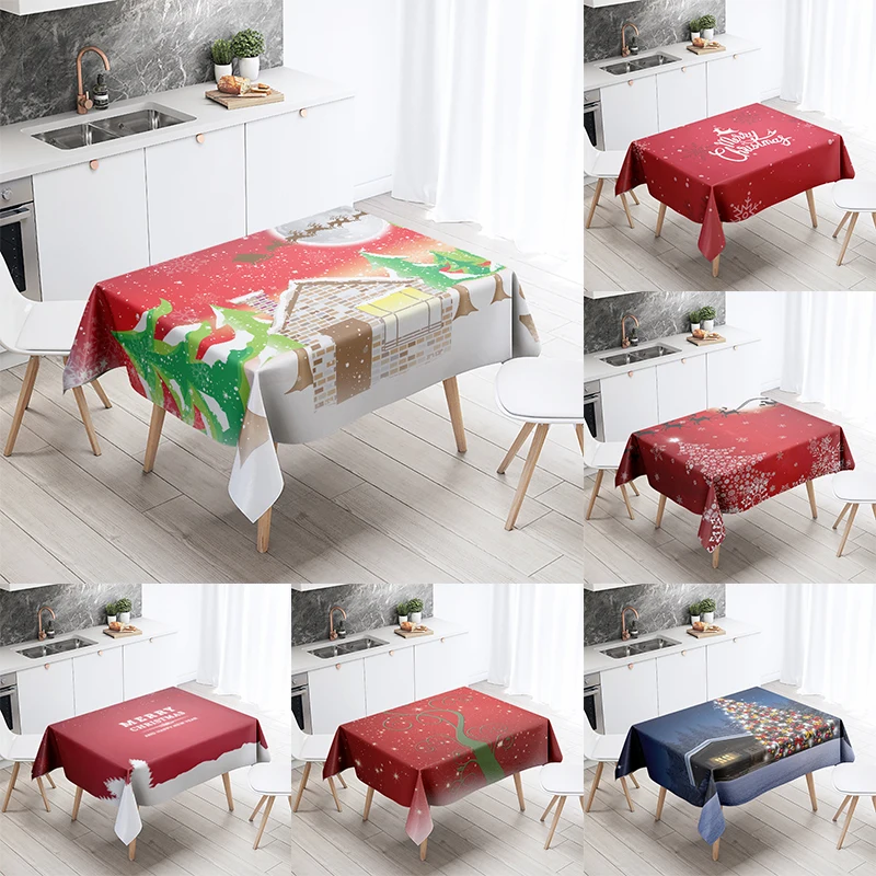 Christmas New Year Decorative Table Cloth  Printed Stove  Banquet Kitchen   Home