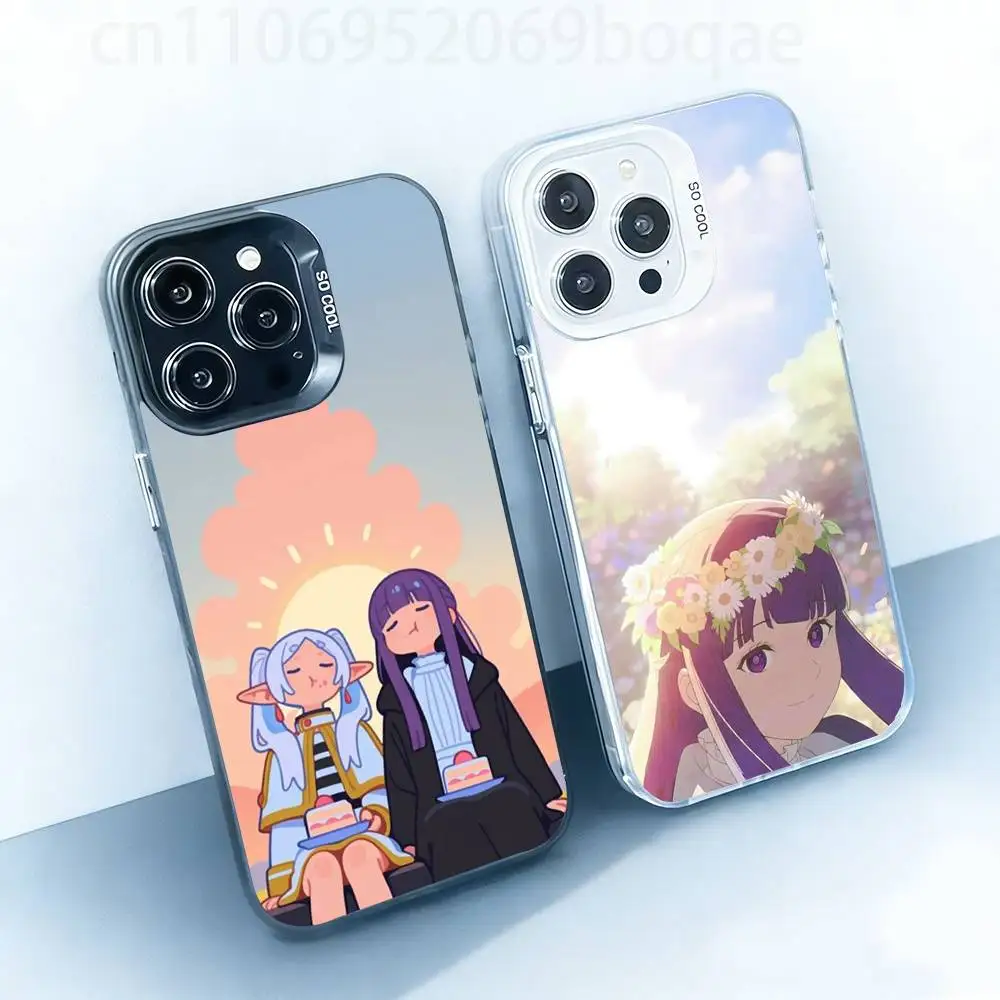 

F-Fern and F-Frieren White Shockproof Phone Case For iPhone 17,16,15,14,13,12,11,Pro,XS,Max,Plus,Mini,SE