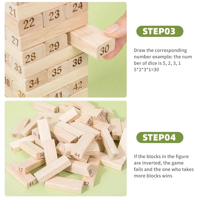 لعبة لوح خشبي قابلة للطي للأطفال - 54 قطعة لعبة تعليمية للتعلم المبكر، لعبة ألغاز تفاعلية بين الوالدين والطفل #6