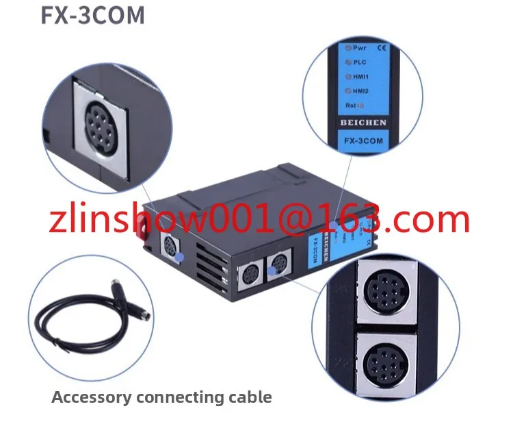 

ETH-FX/FX-3COM is suitable for Mitsubishi FX series PLC round port to round port. Round port to MC Ethernet