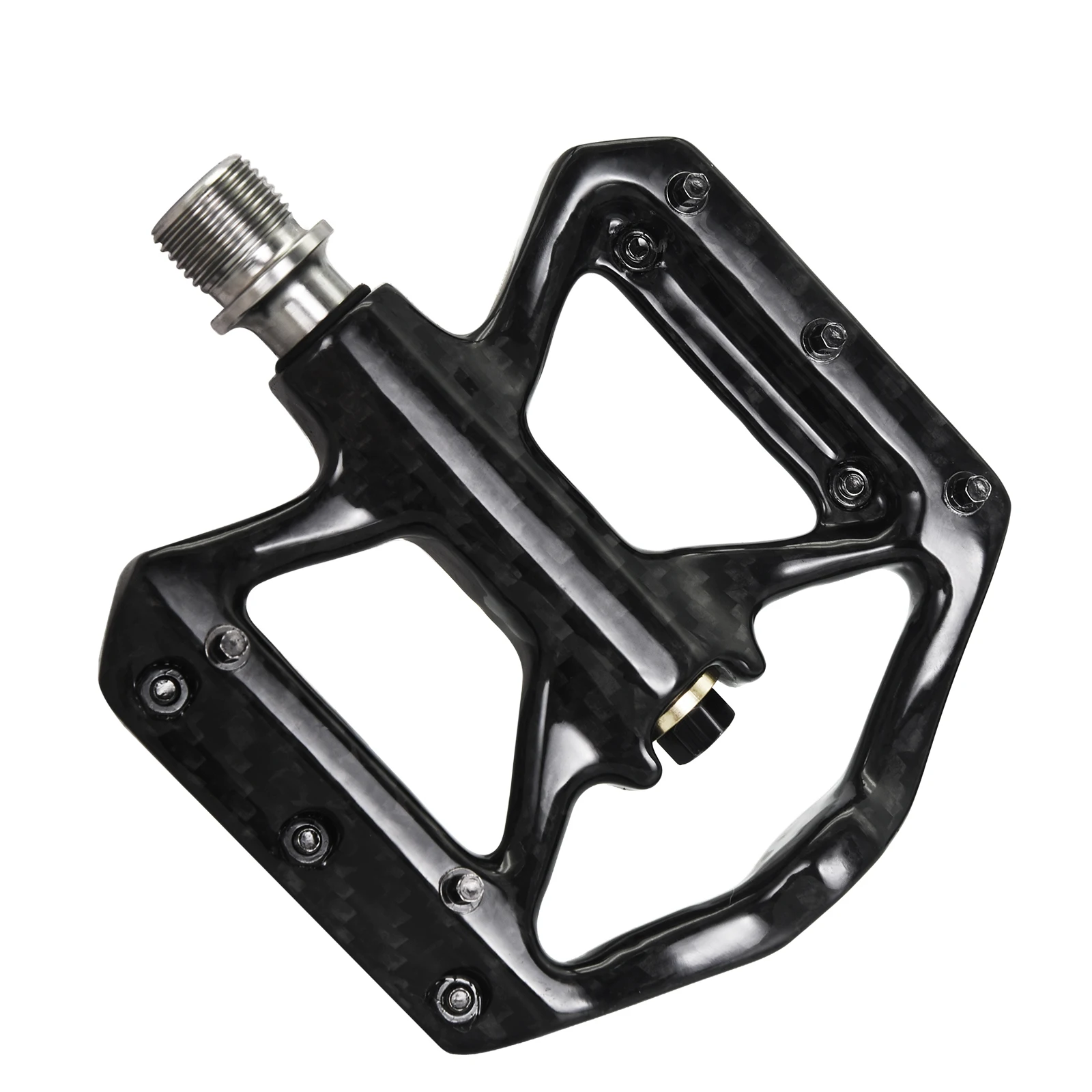 Carbon fietspedalen, voor mtb-fietspedalen, mountainbikepedalen van koolstofvezel, met antislipspijkers, afdichtingslager