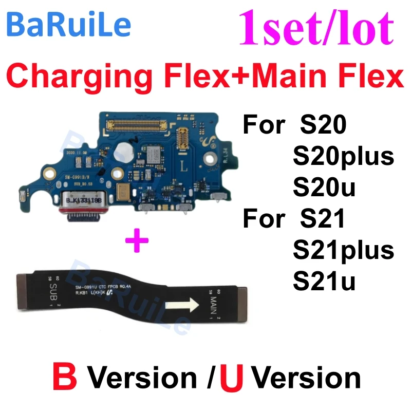 Charging Port Board For Samsung S21 S20 Plus Ultra G991B G998B 996B G981 G991U Fast Charger Motherboard Connect USB Flex Cable