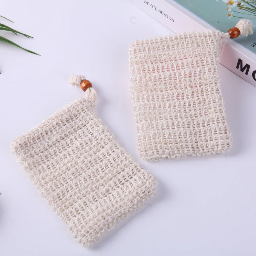 1PC Cotton Linen Soap Bag - Natural, Eco-friendly, Hangable & Excellent Foaming Mesh