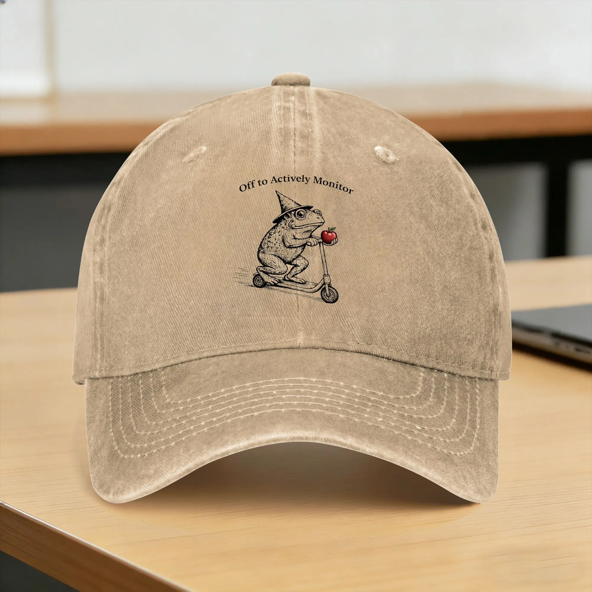 Off to Actively Monitor Casual Baseball Cap For Women Men Summer frog Outdoor Gym Trucker Hat Trendy Adjustable Snapback Cap