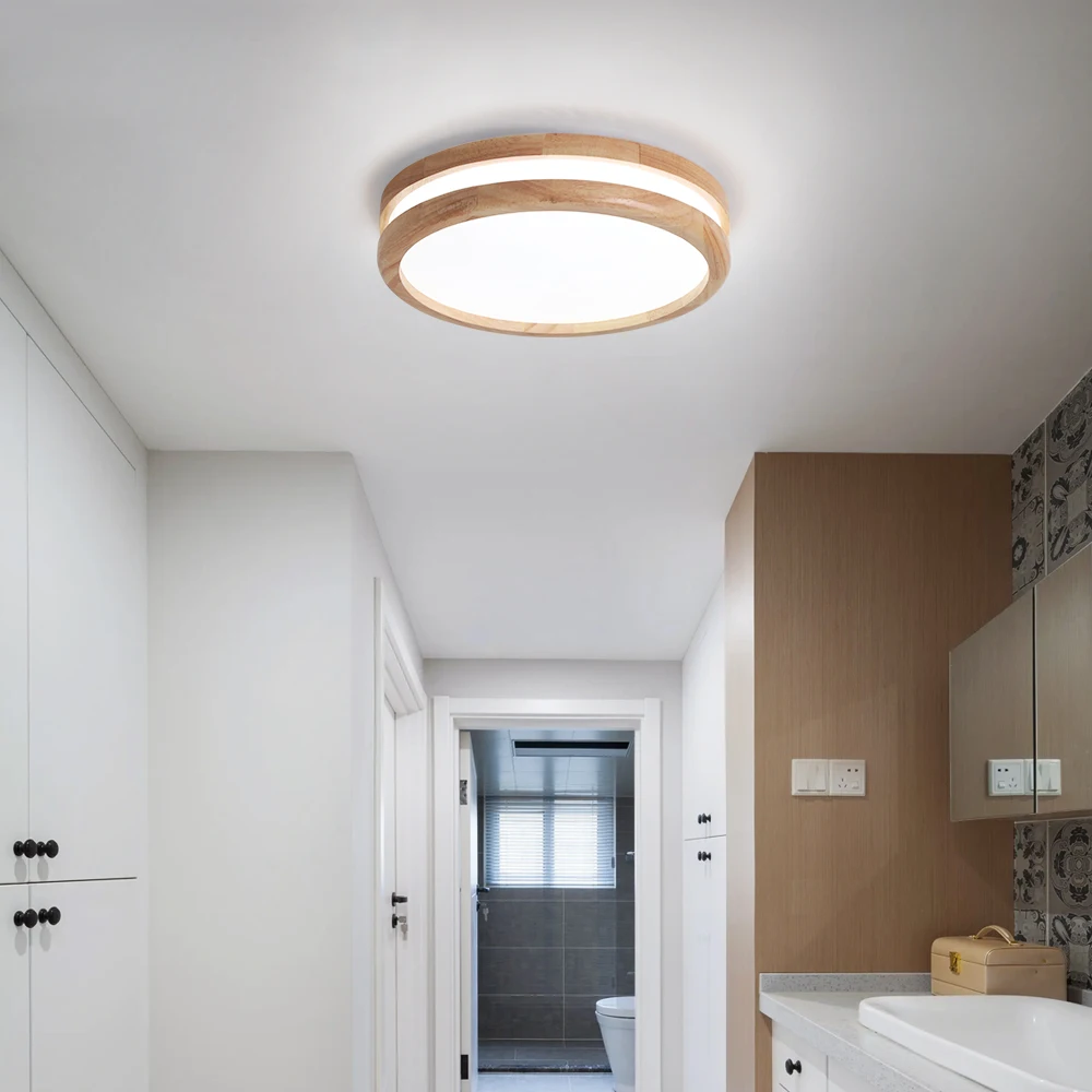 Imagem -02 - Modern Wooden Led Teto Lâmpada Simples Lustre Minimalista Pendant Light Quarto Living Sala de Jantar Bathroom Fixture 30w