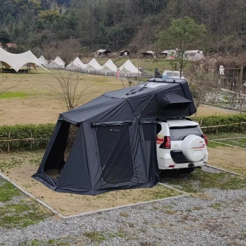 4X4 Camping Accessories 3-4 People Overland Side Convertible Car Roof Tent Aluminum Cartridge Trailer Camper Roof Tent