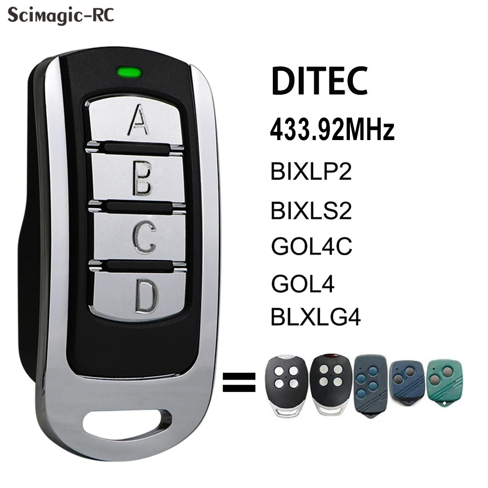 DITEC GOL4 BIXLP2 BIXLS2 BIXLG4 GOL4C Remote Control Duplicator 4-Channel 433.92MHz Garage Door Opener Gate Keychain