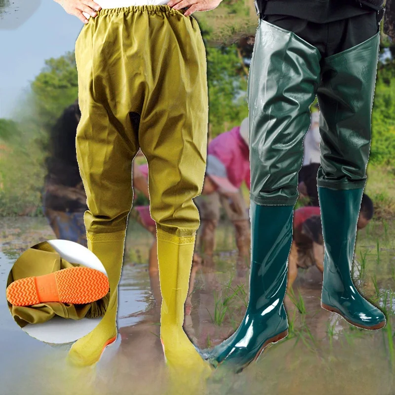 أحذية مائية طويلة للجنسين، أحذية زراعة الأرز، أحذية خوض المياه ذات قاع ناعم، أحذية صيد مقاومة للماء لموسم الصيف