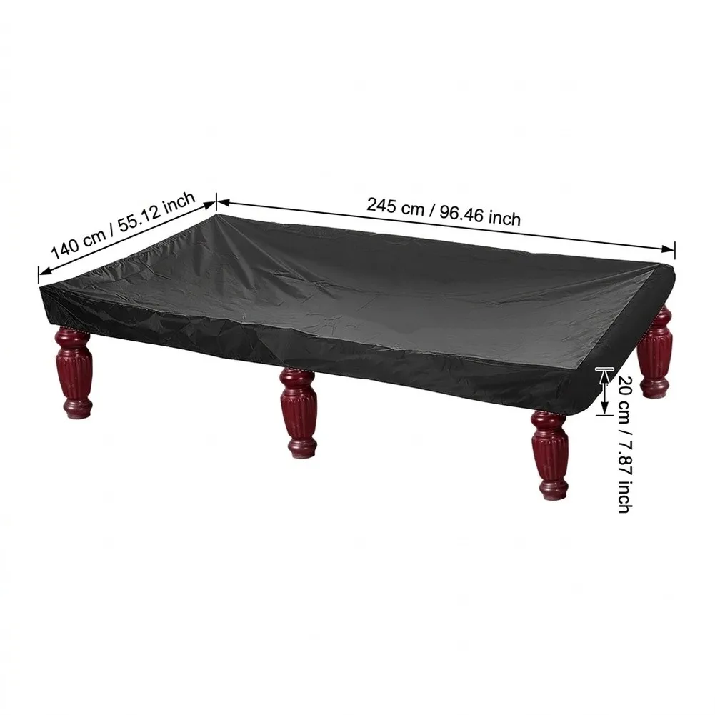 8FT Pool Table Cover Constructed from 210D Oxford Fabric with Drawstring for Enhanced Protection During Storage or Outdoor Use