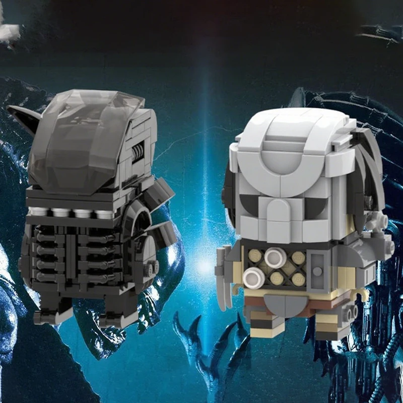 

322 шт. MOC Predatores vs. Alienss Brickheadz строительные блоки Рождественский подарок вдохновляет неограниченное количество креативных строительных наборов