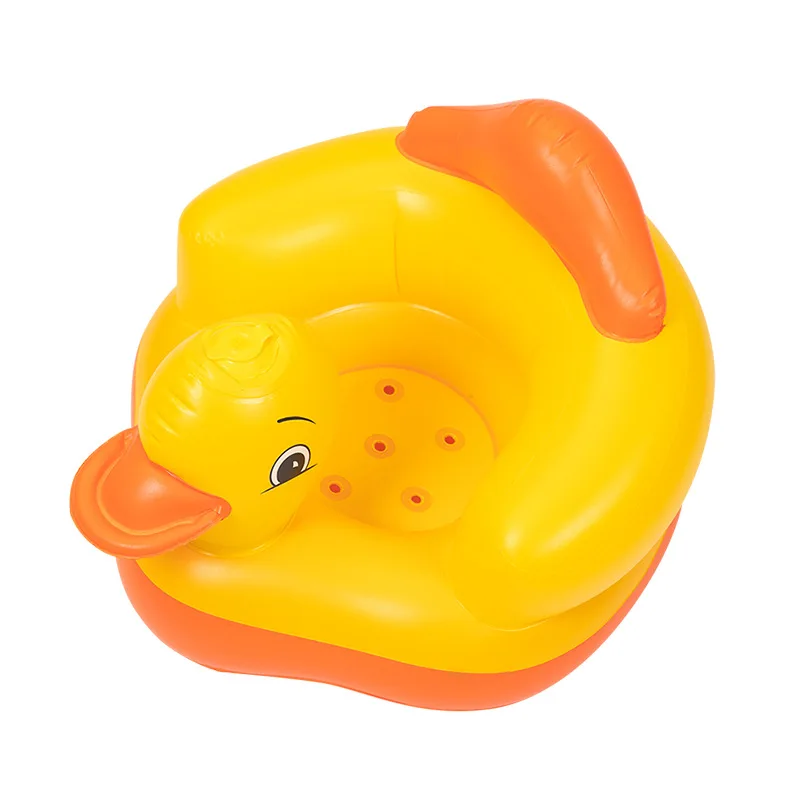 

Yellow Duck Baby Feeding Chair Sofa Inflatable Chair for Feeding Resting PVC Bath Seat with Holes Summer Beach Chair Pool Games