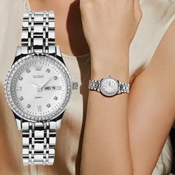 OLEVS Top Brand Luxury Quartz Watches For Women Stainless Steel Waterproof Fashion Elegant Ladies Wrist Watch Gift Reloj Mujer