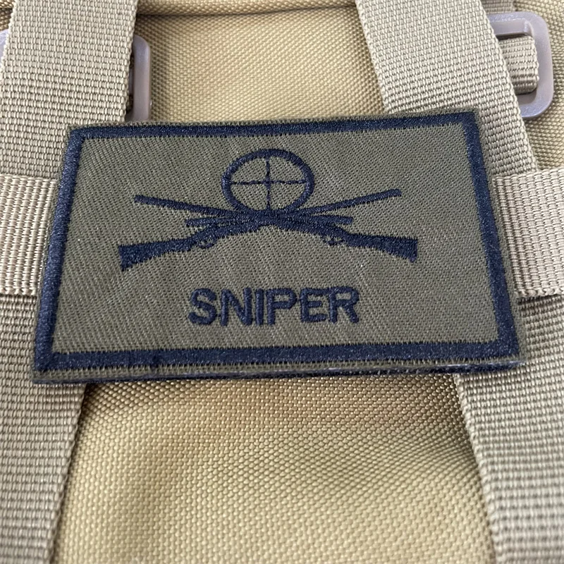 SNIPER Embroidery Patches Tacical Armband Hook and Loop Military Morale Badge Backpack Decorationsticker Sniper Emblem