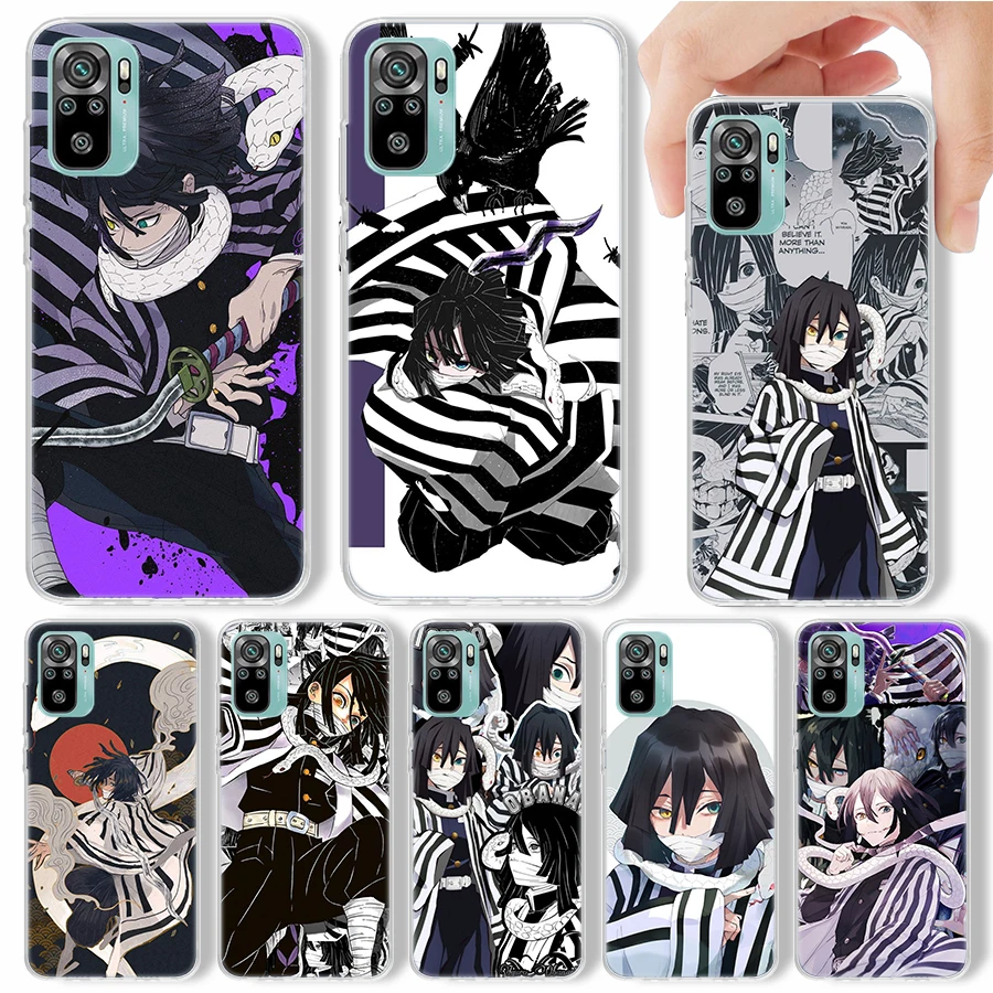 Demon Slayer Obanai Iguro Phone Case For Xiaomi Redmi Note 13 12S 12 10 10S 11 11S 11E Pro Plus 11T 9 9S 9T 8 8T 7 Soft Silicone