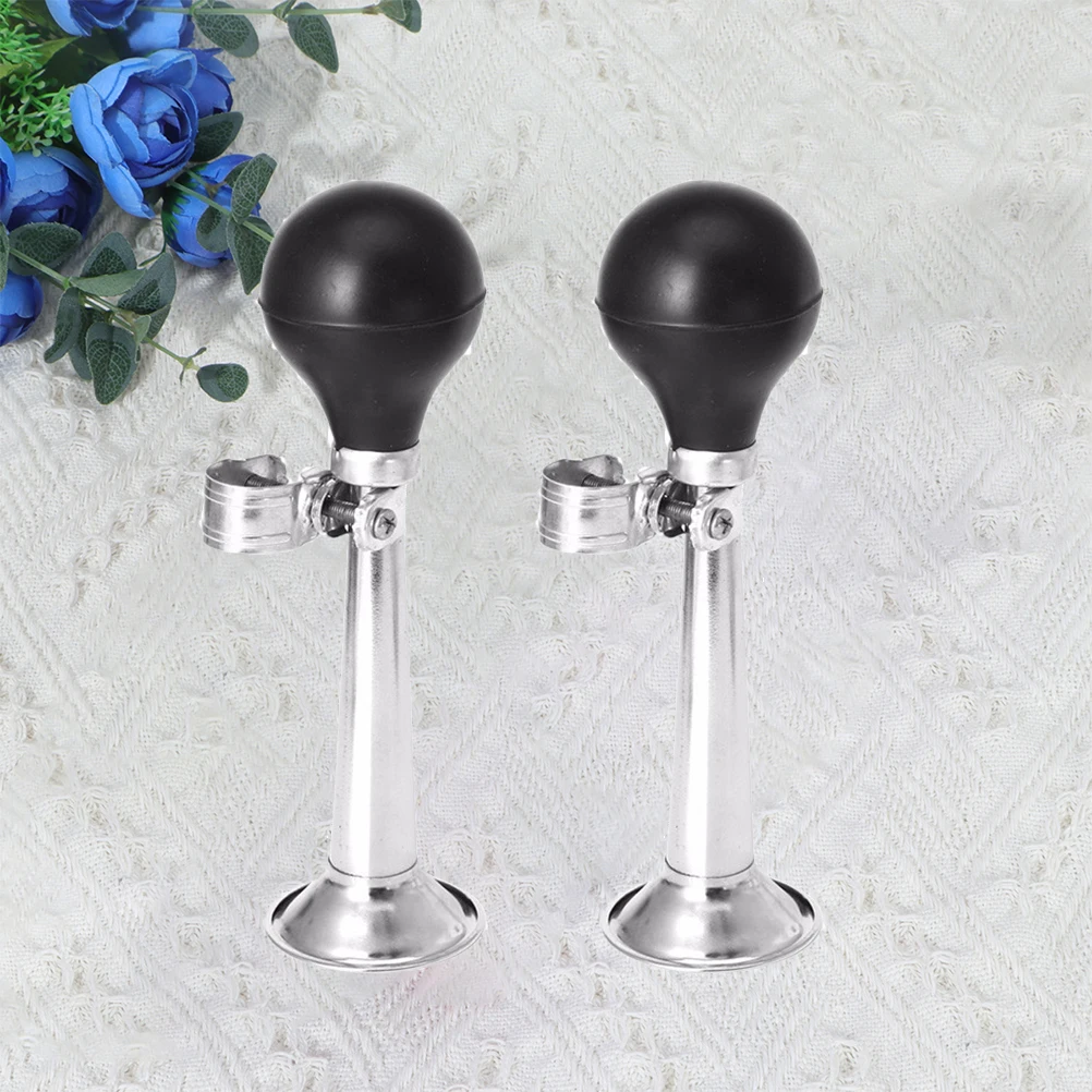 

2pcs Electroplating Gas Horn Loud Bike Horn Safety Alarm Trumpet Warning Handlebars Scooter Bicycle Durable Iron Easy Assembly