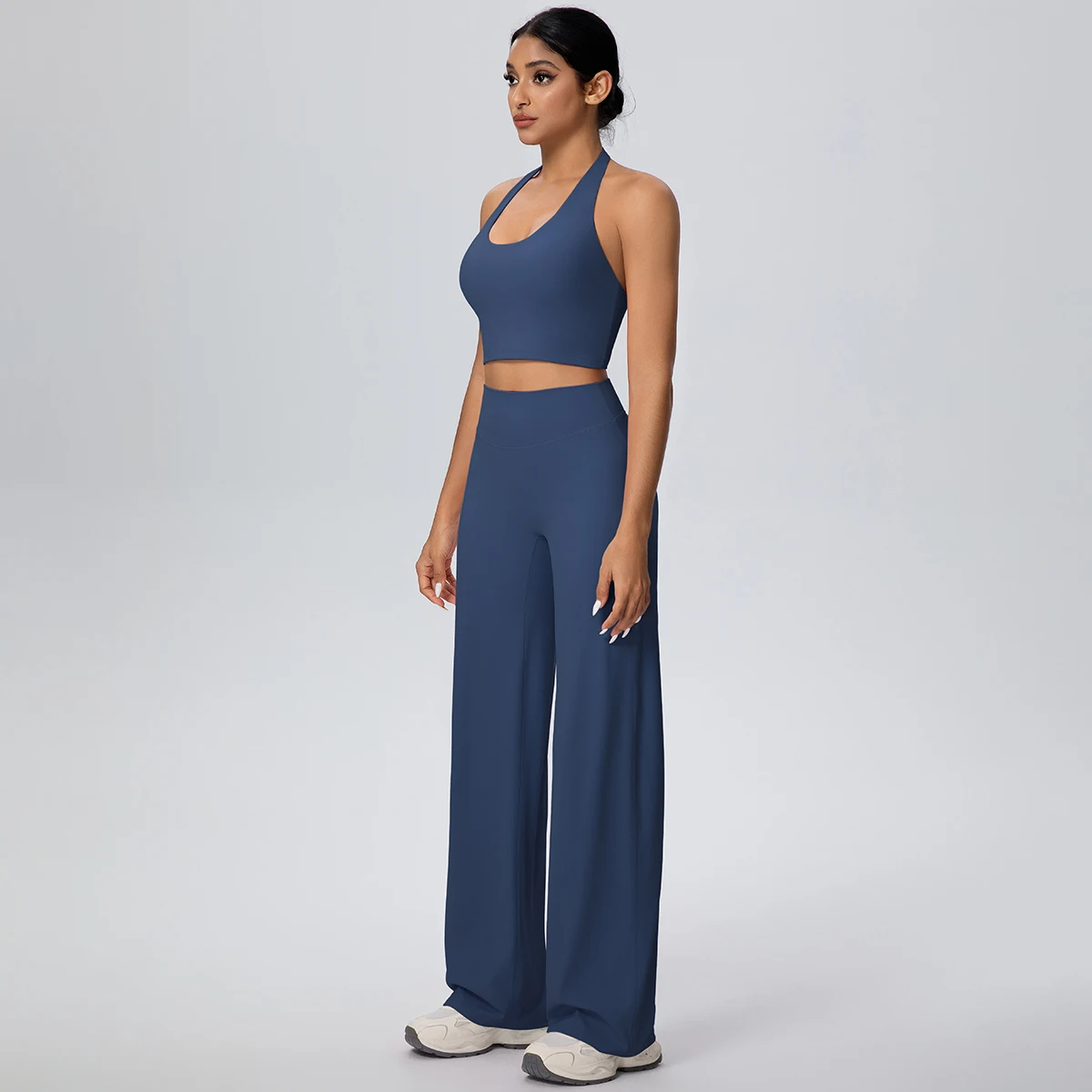 2 stück Atmungsaktive Sommer Workout Top Hosen Yoga Set Yoga Unterwäsche Mit Brust Pad Schnell Trocknend Push-Up Bleistift Hosen yoga Set – Detail 13
