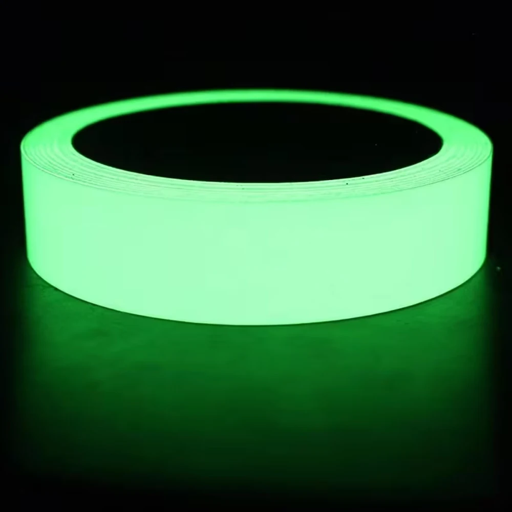 5PCS Glow in The Dark Tape White Base Green Luminous Strips for Wall DIY Decor Safety Markings Non-Toxic Glowing Adhesive