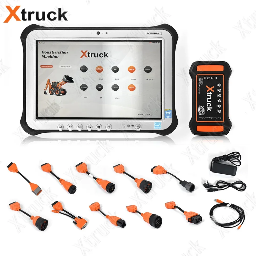 Xtruck Y009 HDD Excavator construction machinery with FZG1 tablet diagnostic tools Multifunctional OBD2 scanner heavy duty truck