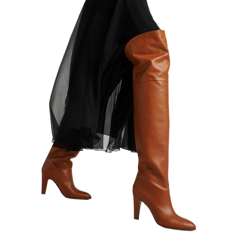 

European and American Fashion High Heels Over The Knee Fashion Show Boots for Women, Autumn and Winter Strap Knight Boots