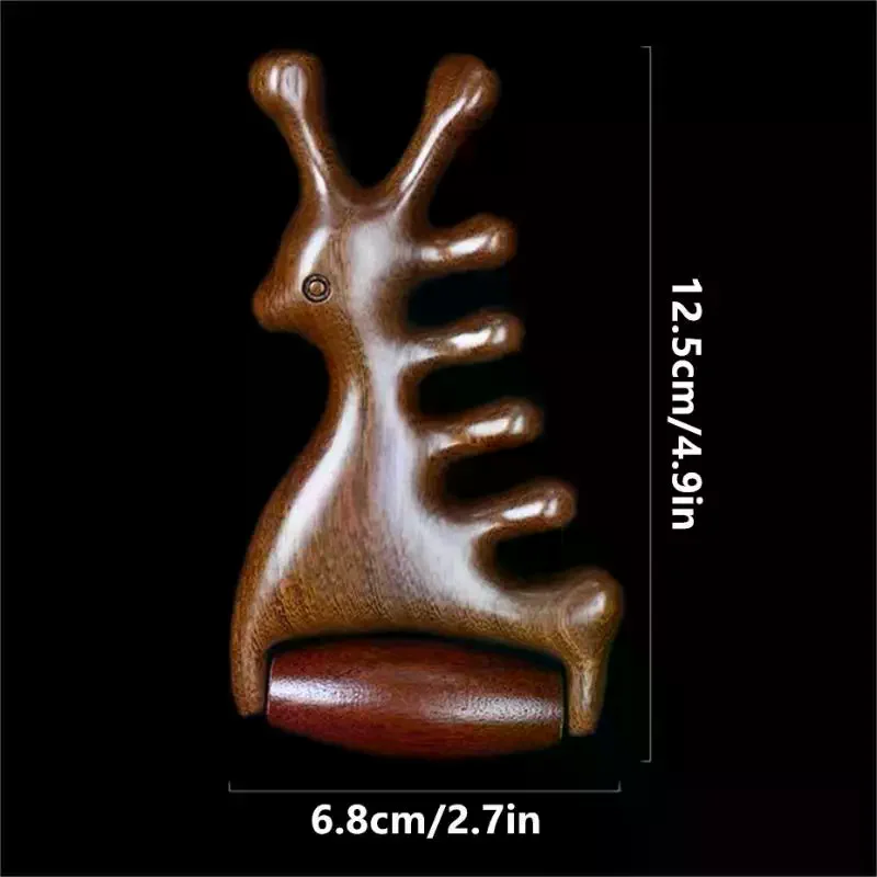 Pettine per massaggio in legno Testa Meridiano Pettini per cuoio capelluto Viso Occhio Spalla Collo Raschiante Trattamento Perdita di capelli Pettine antistatico a denti larghi