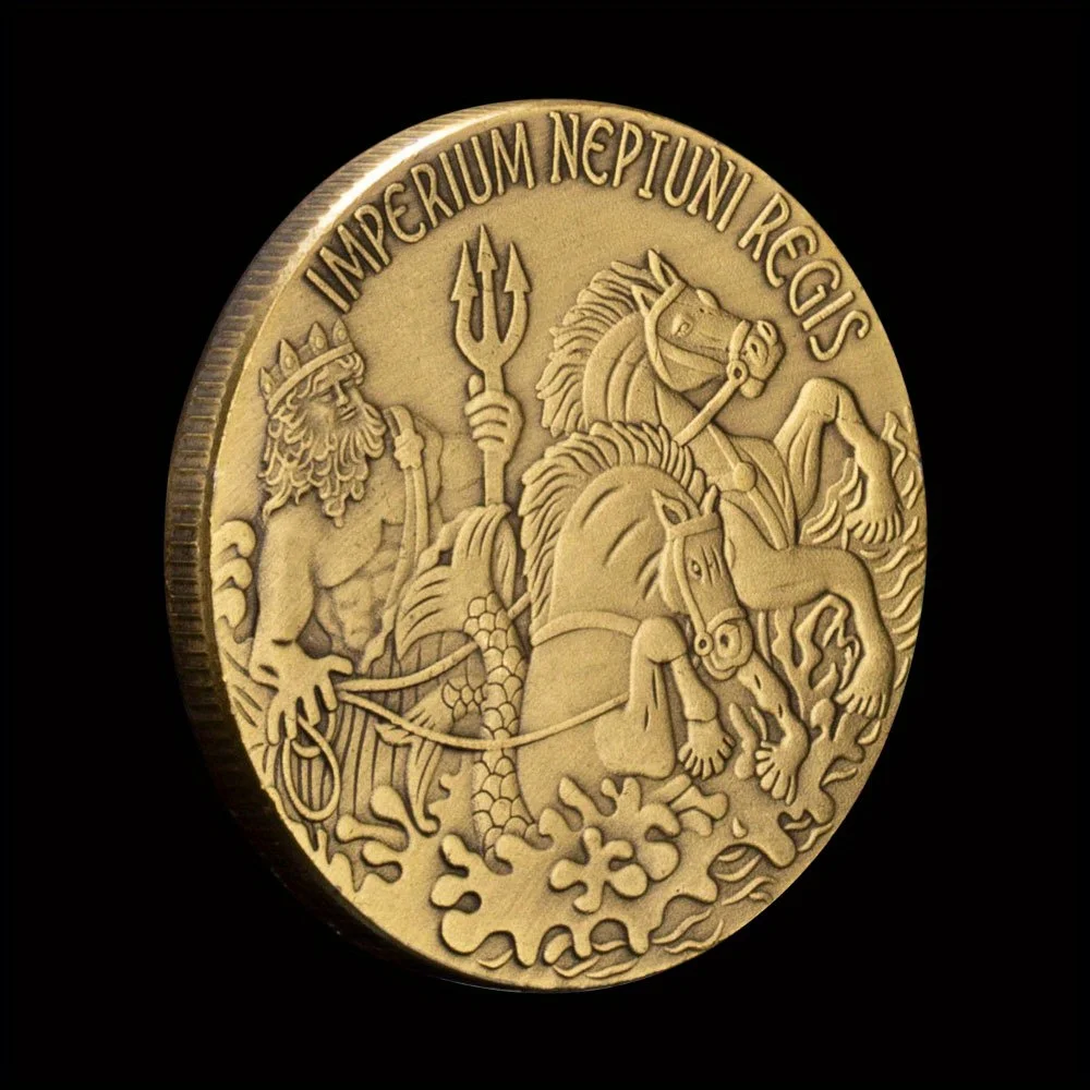 Poseidon, The Sea King Collectible Souvenir Gift  Trusty Shellback Challenge Coin Copper Plated Commemorative Coin