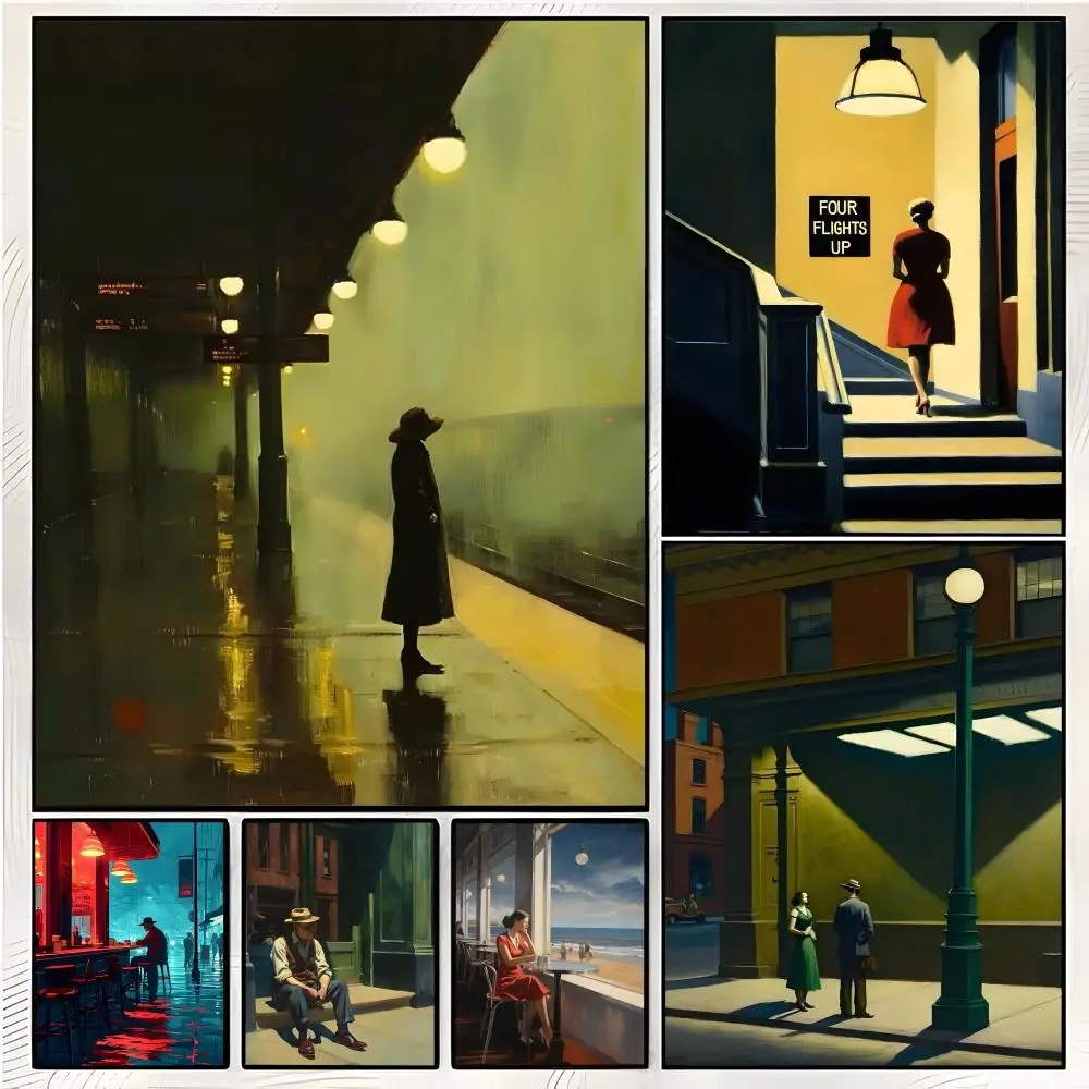 artwork artistic E-Edward Hopper Poster Superior Home Space Pub Indoor Decorative Art & Home Decor