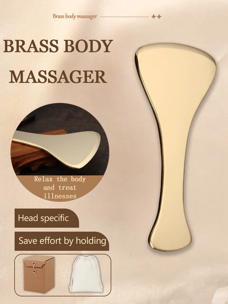 Free custom logo Copper Gua Sha Tool Scraping Board Massage Tool Slimming Guasha Massage Board Gua Sha Scraper Body Massage tool