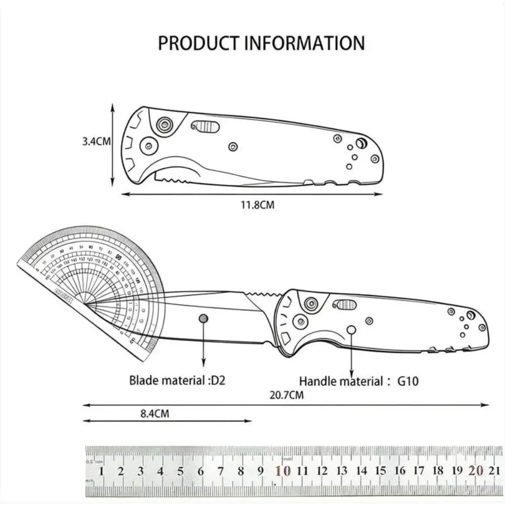 BM4300 Advanced Pocket Folding EDC Tool, Made of Durable D2 Steel and G10 Handle; Smooth Feel, Suitable for Daily Carrying; Reliable Outdoor Equipment, Suitable for Hiking, Camping, Traveling, Fishing, A Great Gift Choice for Men - view 8