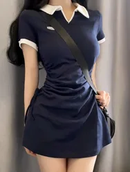 Women's Tunic Short Sleeve Casual Novelty Mini Cotton Shirt Dress for Women 2025 Loose Trend Korean Party Sexy Fashion New Prom