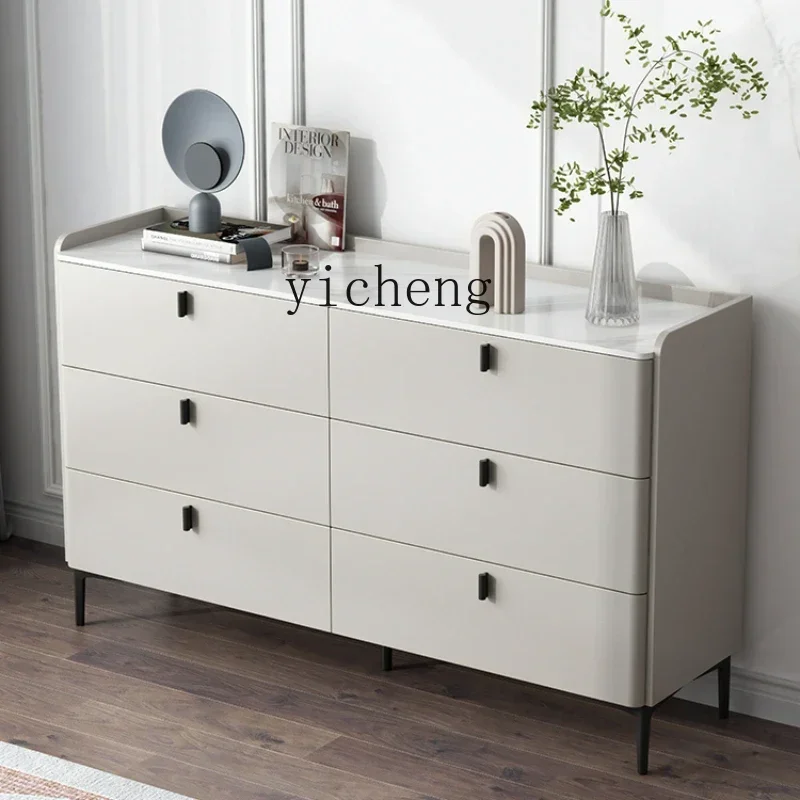 v9.9-Stone Plate Chest of Drawers Bedroom Living Room Small Multi-Functional Locker Modern Minimalist Five Chest of Six Drawers