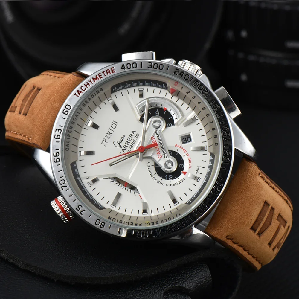 Top Hot Sale Brand Watches For Mens Classic Multifunction Automatic Date WristWatch Business Chronograph AAA+ Quartz Clocks