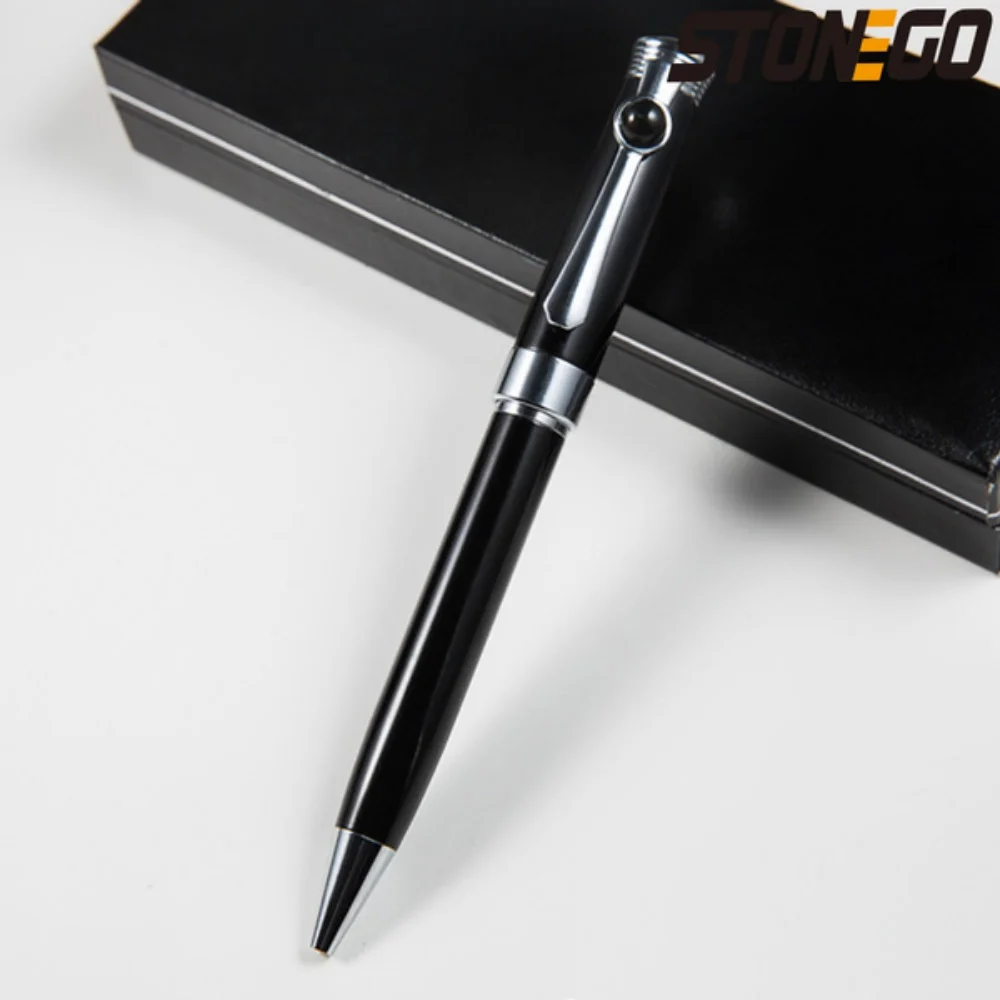 قلم حبر جاف فاخر أسود متوسط الحجم 1.0 مم قلم كتابة سلس قابل لإعادة الملء للاستخدام المكتبي والمدرسة