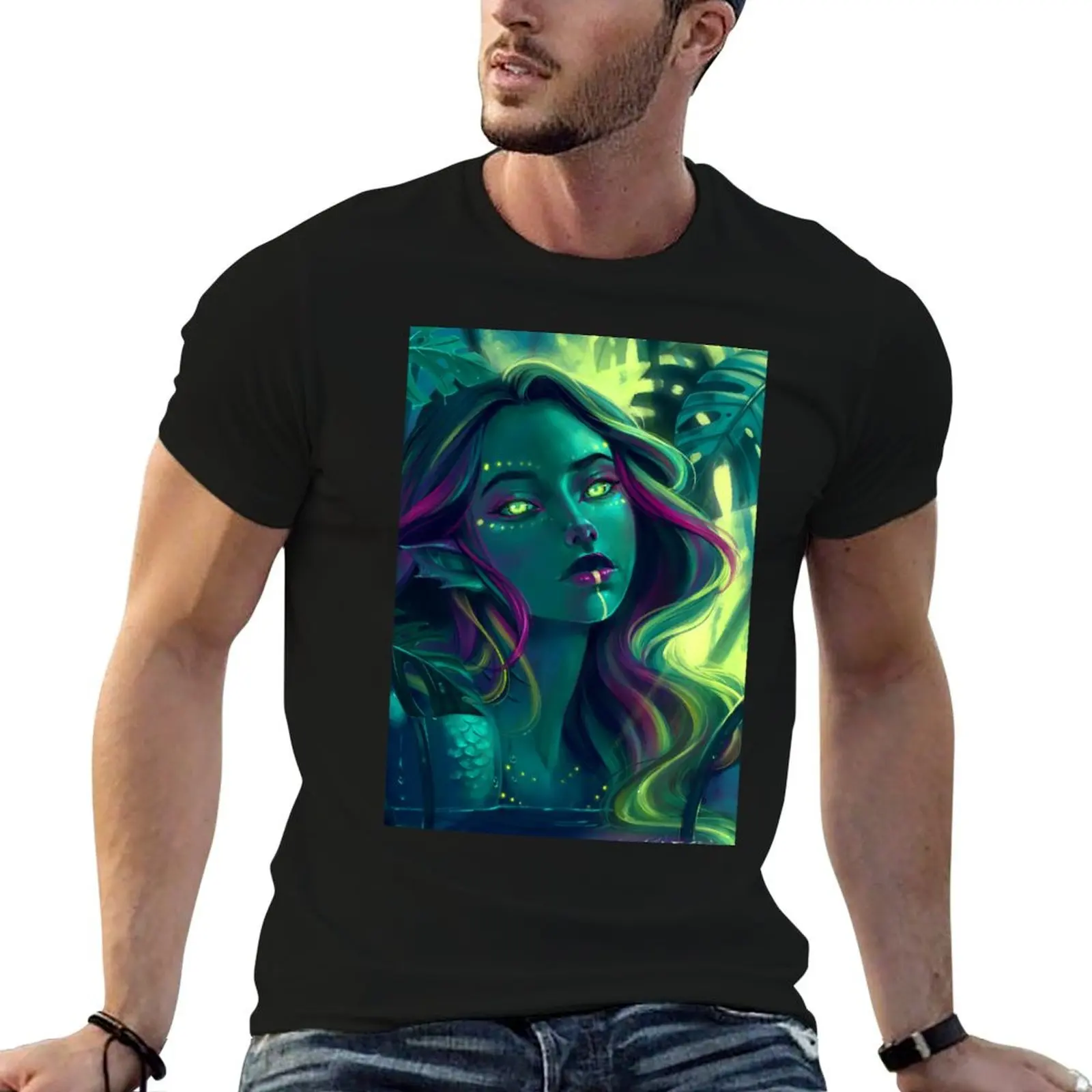 

Monstera Mermaid T-Shirt anime tshirt t shirt for man 100 percent cotton cotton tshirt 100% T-Shirt