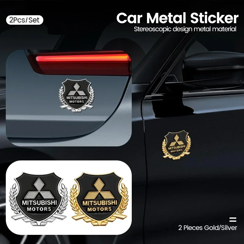 

3D Metal Badge Decals 2 PCS For Mitsubishi Lancer Evolution, Triton, Delica, Mirage Auto Body Decor Accessories