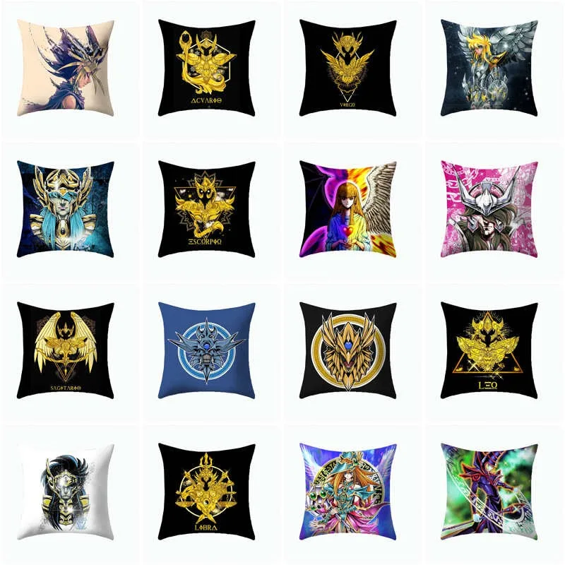 Cartoon Square Polyester Pillowcase Home Bedroom Hotel Car Decoration Pillowcase Angel Constellation Home Decoration Pillowcase.