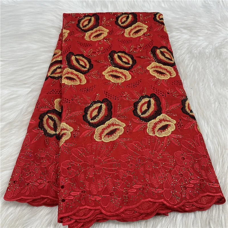 

5-ярдовая высококачественная швейцарская кружевная ткань, сухая кружевная вышивка, африканская 100% хлопчатобумажная ткань, швейцарская вуаль, кружево в Дубае, 18L1101502