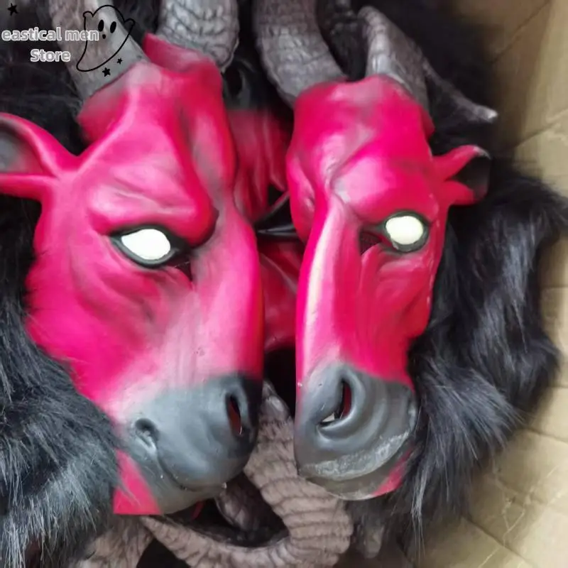 Maschera in lattice Hellfire Beast Halloween Spaventoso Demone Satana Maschera Cosplay Costume da festa Accessorio Maschera di capra malvagia horror