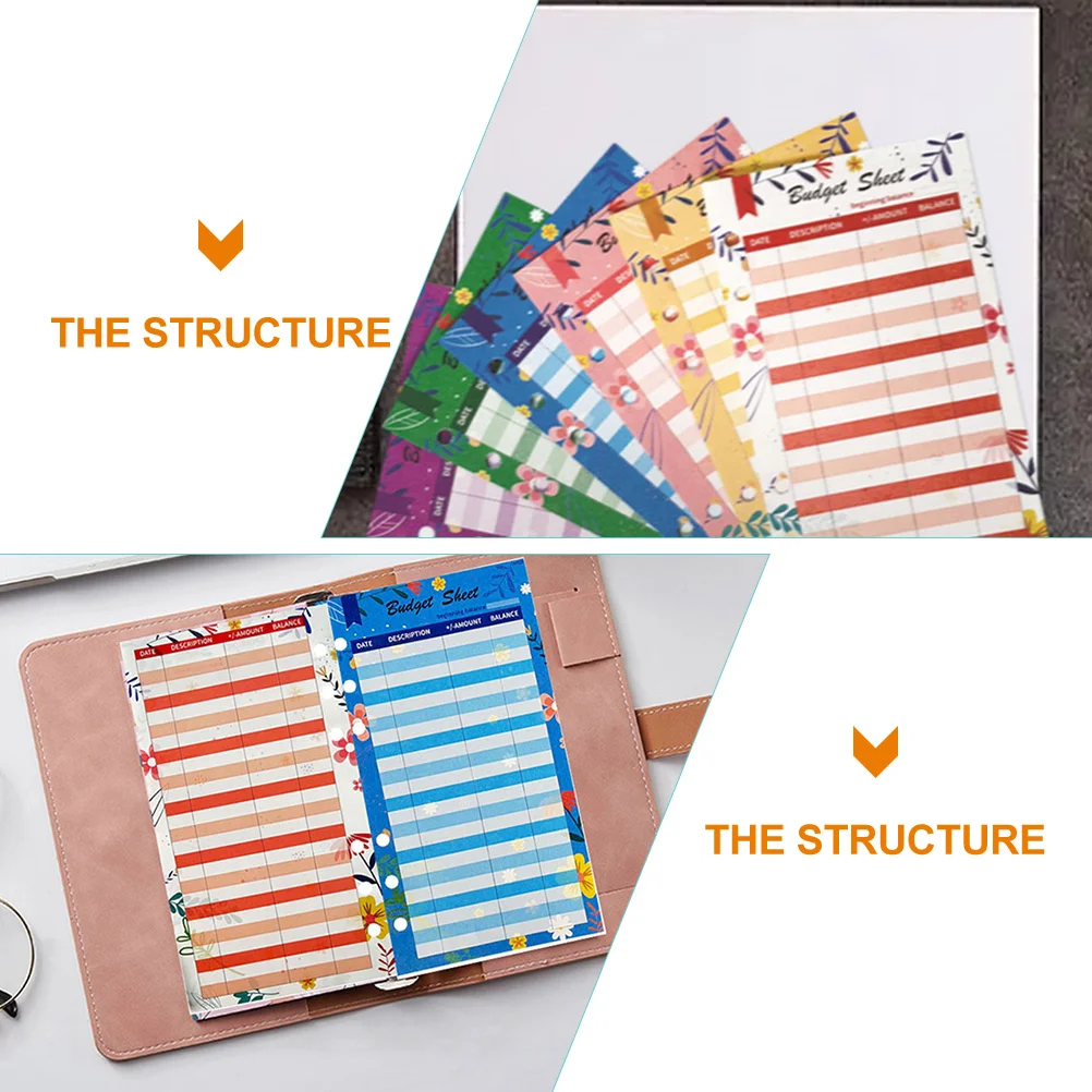 Sheets Punch Hole Daily Budget Planner For Home Office Business Use Expense Tracking Cards Paper Budget Supply Cash