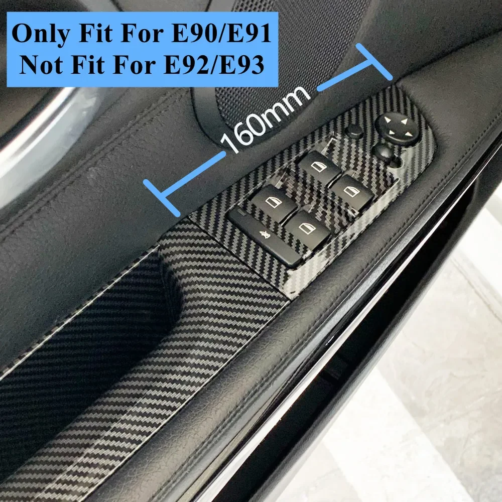 For BMW 3 Series E90 E91 316 318 320 325 328i LHD RHD Carbon Fiber Car Interior Accessories Window Lifter Control Switch Panel