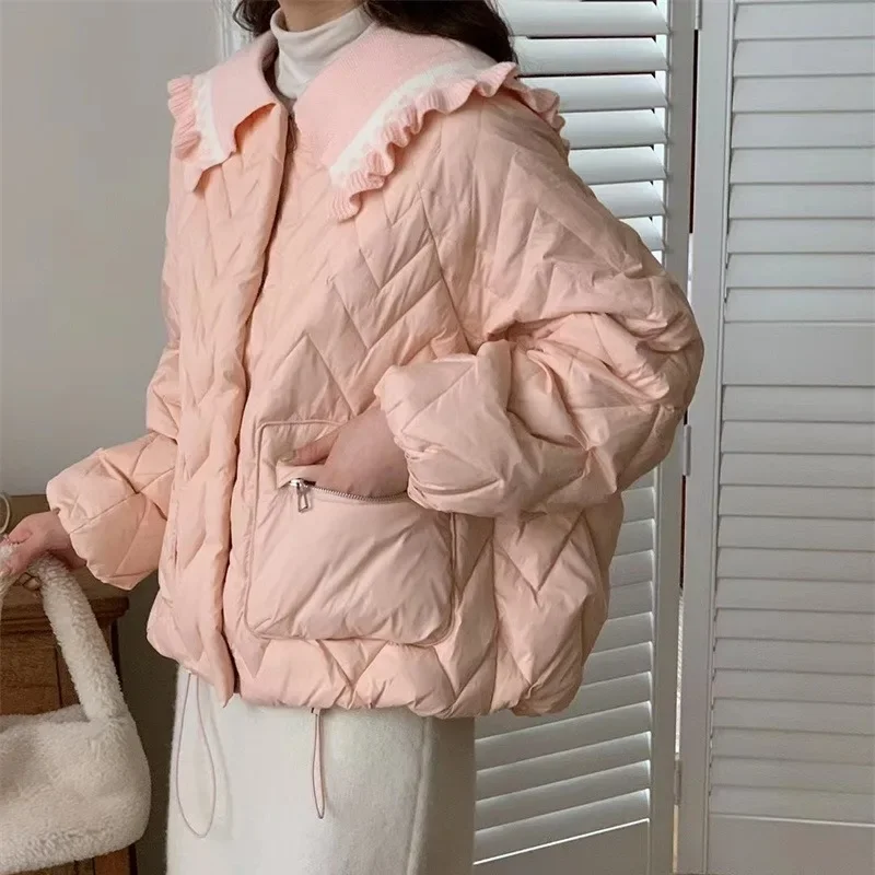 Casaco de inverno curto quente para mulheres, Parkas curtas femininas, tempo de lazer, moda outwear, academia, sobretudo filanderista, novo, 2022