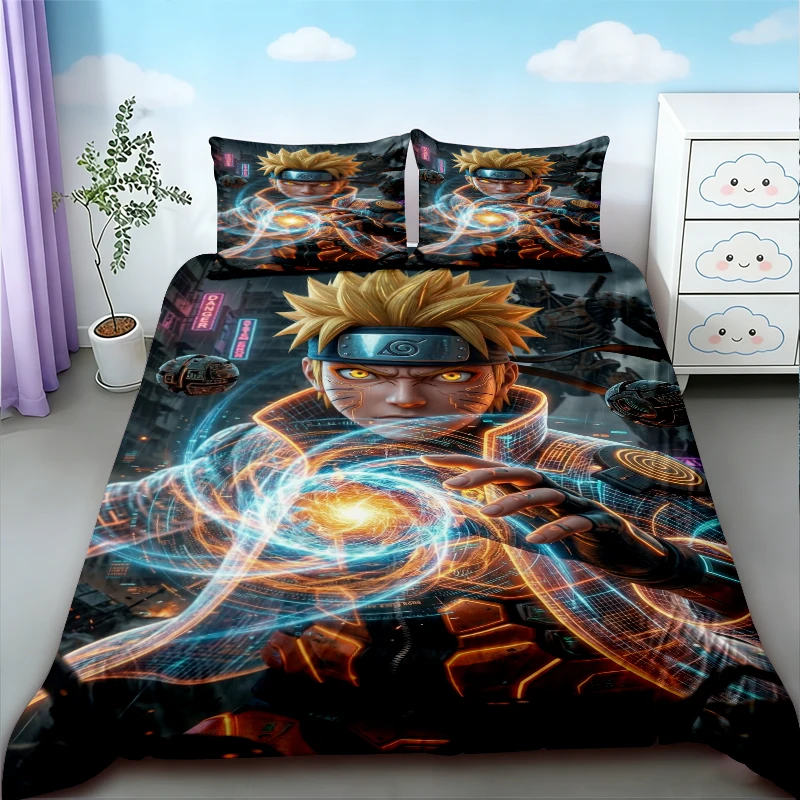 

Naruto Gifts Duvet Cover Anime Japanese Style Cartoon Bedding Set Quilt Cover Set Soft Comfortable Teens Bedroom Decor