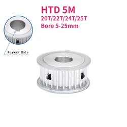 1pcs HTD 5M 20T/22T/24T/25T Teeth Synchronous Timing Pulley Bore 5-25mm AF Type Belt Width 15/20mm