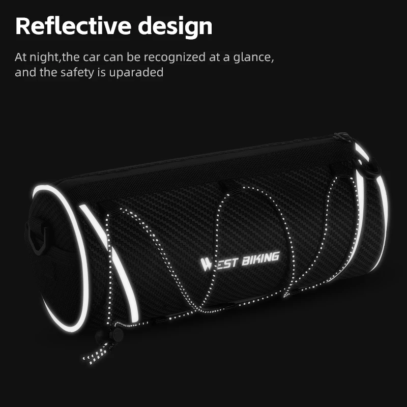 WEST BIKING Bike Front Tube Pannier Bicycle Handlebar Bag Portable Multifunction Storage Waterproof Shoulder Bag Accessories