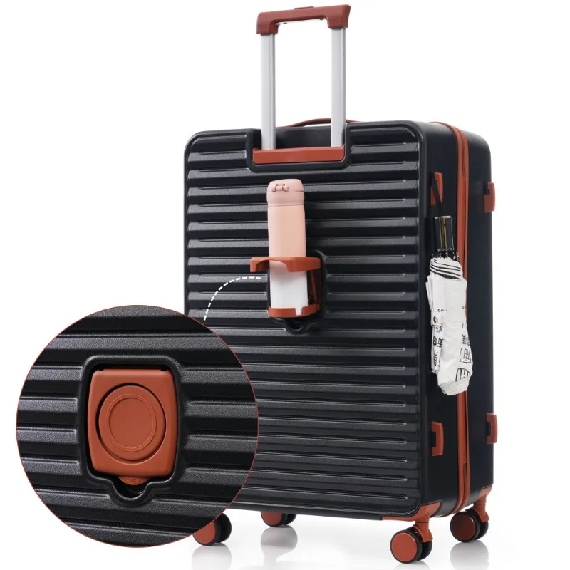 مجموعة أمتعة مكونة من 4 قطع 20/24/28/مجموعات وحقيبة ذات غلاف صلب مع قفل TSA وUSB وعجلة عالمية وحامل أكواب وأمتعة متدحرجة