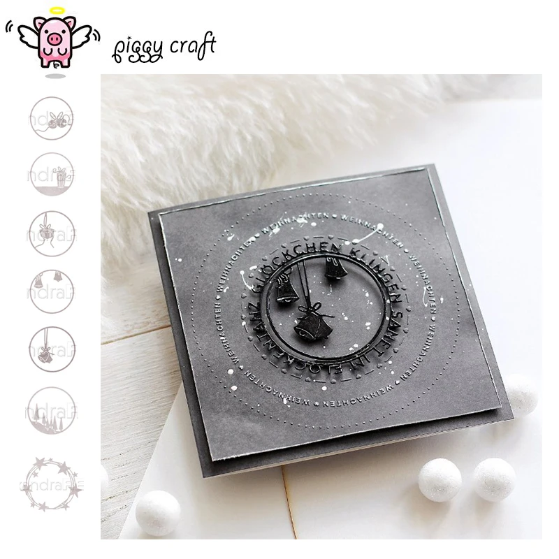 Piggy Craft Metall-Stanzformen, geschnittene Form, Weihnachtsglocke, Sterne, Kreis, Sammelalbum, Papierhandwerk, Messerform, Klingenstanzer, Schablonen